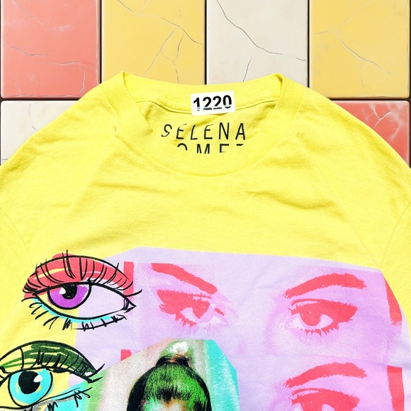 Selena Gomez Concert Band Tee Y2K Women S Yellow Album Look At Her Now Shirt Pop - Picture 7 of 12